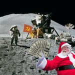 Santa and his riches from the moon landing